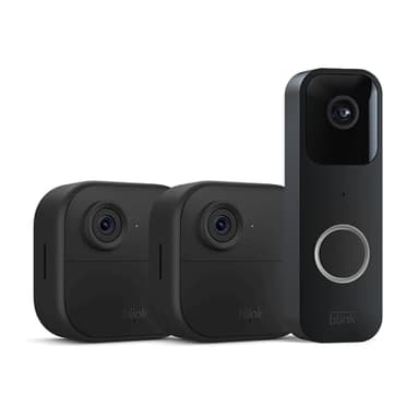 Blink Video Doorbell + 2 Outdoor 4 smart security cameras (4th Gen) with Sync Module 2 | Two-year battery life, motion detection, two-way audio, HD video, Works with Alexa - Image 1