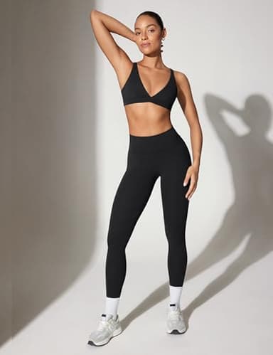 INGIA Womens High Waisted No Front Seam Lounge Yoga Legging 25" Workout Tummy Control Gym Yoga Pants Black Small - Image 5