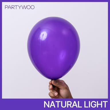 PartyWoo Dark Purple Balloons 130 pcs Purple Balloons Different Sizes Pack of 18 12 10 5 Inch Purple Balloon Arch Kit Balloon Garland for Birthday Halloween Graduation Party Decorations Purple-Y16 - Image 2