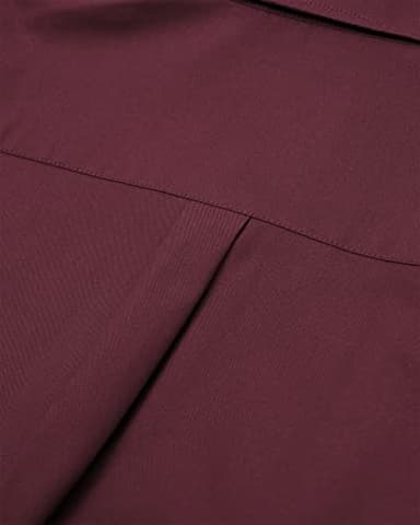 Alimens & Gentle Mens Solid Oxford Shirt Long Sleeve Dress Shirt Work Casual Button Down Shirts with Pocket Wine Red - Image 3