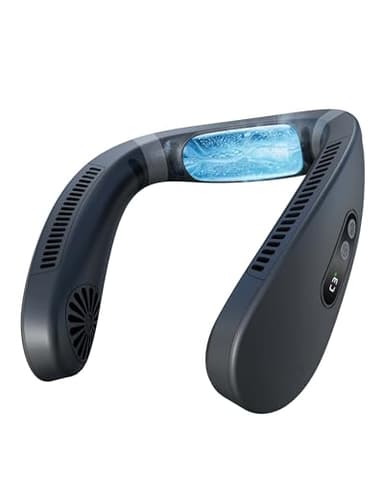 HIGO CoolMaster Ultra Neck Fan, Neck Air Conditioner, 2-in-1 Cooling Neck Fan Portable Rechargeable, Wearable Personal Fan, 5500mAh Large Battery, Ergonomic Design, Glacier Gray - Image 1