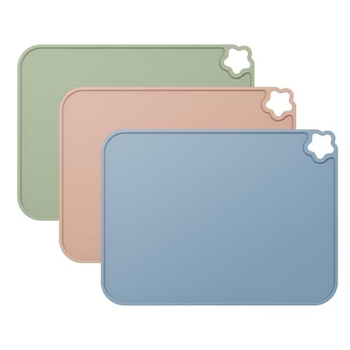 Cutebe Silicone Placemat for Toddles Kids Non-Slip Reusable Portable Kids Placemats for Dinning Table Heat Resistant Placemats, Baby Placemat Stain Resistant Silicone Mat for Dining Table 3 Pack - Image 1