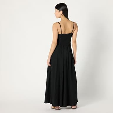 The Drop Women’s Luna Scoop Neck Linen Maxi Dress, Black, M - Image 2