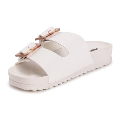 MUK LUKS Women's Grand Cayman Sandal, White, 9 - Image 3