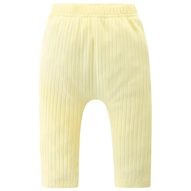 Fullfamous Toddler Baby Girl Pants Leggings Cotton Ribbed 5 Pack Pant Clothing Outfits Pant Black/White/Pink/Yellow/Blue 3-4T - Image 4