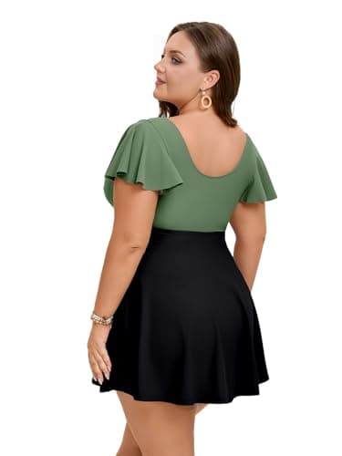 Arolina Womens Tankini Bathing Suits Swim Dress Swimwear Curvy Full Coverage Modest Bathing Suit - Image 2