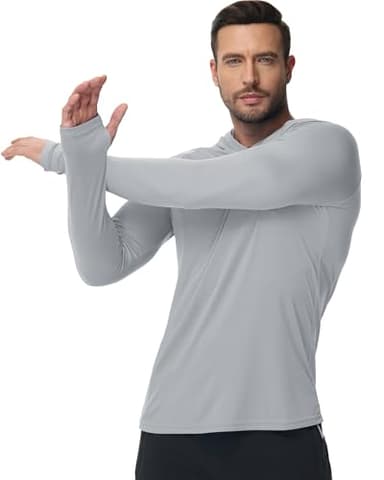 Boladeci Mens Rash Guard Long Sleeve Sun Protection Shirts Fishing Hoodies Swim Shirt UPF 50+ UV Protection Dry Fit Summer SPF Fishing Gear Gray XL - Image 3