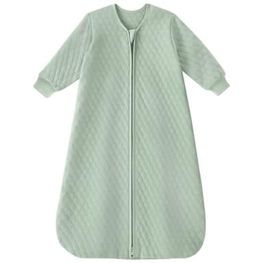 Yoofoss Baby Sleep Sack 12-18 Months 1.0 Tog Long Sleeve Sleep Sack Cotton Wearable Blanket for Toddlers 2-Way Zipper Quilted Sleeping Sacks(Large) - Image 1