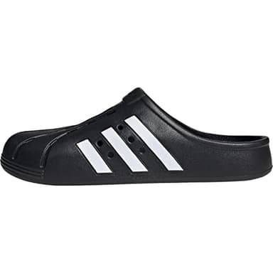 adidas Unisex Adilette Clogs Slide Sandal, Core Black/White/Core Black, 10 US Women/9 US Men - Image 1
