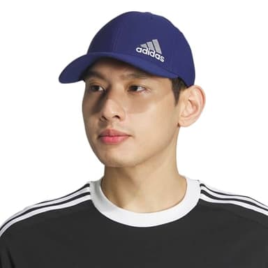 adidas Men's Release 3 Structured Stretch Fit Cap, Dark Blue/Grey/White, Small-Medium - Image 5