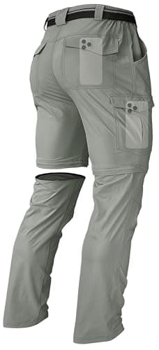 Men's Hiking Convertible Zip Off Pants Outdoor Waterproof Quick Dry Lightweight Fishing Safari Travel Cargo Work Pants Sage Green 32 - Image 1