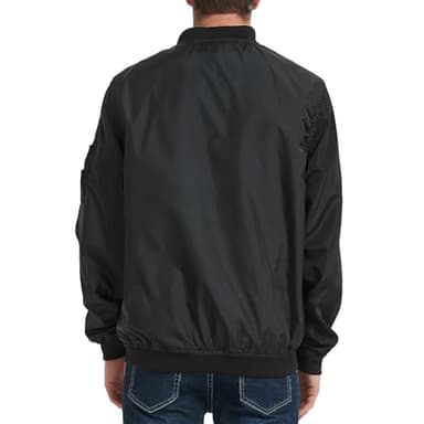 MADHERO Mens Bomber Jacket Lightweight Slim Fit Softshell Windbreaker Black XL - Image 6