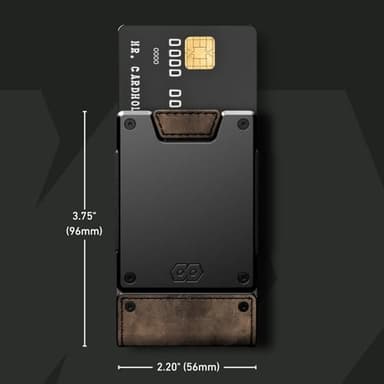 PROOF Wallet | Slim Minimalist Wallets for Men | Leather & Metal | RFID Wallet | Front/Back Pocket | Gift Box | Veteran Owned (Founder (Brown Leather | Dark Gun Metal)) - Image 4