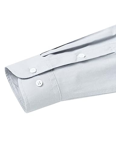 Alimens & Gentle Mens Solid Oxford Shirt Long Sleeve Dress Shirt Work Casual Button Down Shirts with Pocket Anthracite - Image 5