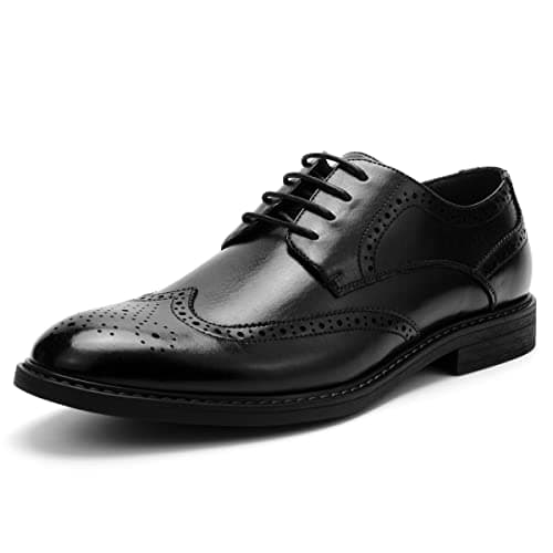Temeshu Men's Dress Shoes Casual Oxford Shoes Business Formal Shoes DS09 Black 10.5 - Image 1
