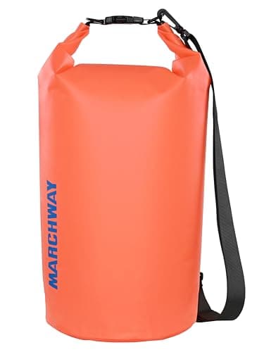 MARCHWAY Floating Waterproof Dry Bag Backpack 5L/10L/20L/30L/40L, Roll Top Sack Keeps Gear Dry for Kayaking, Rafting, Boating, Swimming, Camping, Hiking, Beach, Fishing (Orange, 40L) - Image 1