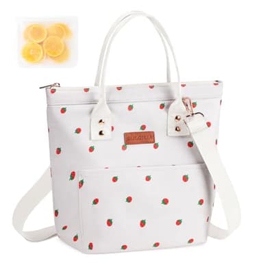 BULGILIA Lunch Box for Women/Men - Adult Insulated Lunch Bag with Snack Bag, Portable Reusable Waterproof Lunch Tote Bags with Adjustable Shoulder Strap for Work,Travel,Outdoor（beige） - Image 1