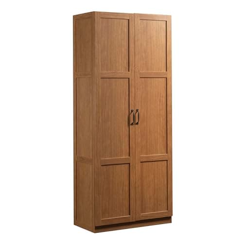 Sauder Select Storage Cabinet, Pantry Cabinet Kitchen Storage with Adjustable Shelves, Bathroom Storage Cabinet, in Highland Oak - Image 1