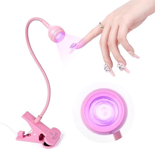 SAVILAND Gooseneck U V Lamp for Gel Nails: 2025 Pink LED U V Nail Gel Lamp 10s Flash Cure Light Gel Nail Tips Lamp with Desk Clip for Gel Nail Polish Mini Nail Dryer for Manicure Gel Light - Image 1