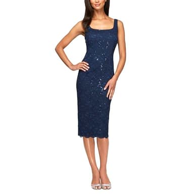 Alex Evenings Women's Two-Piece Set with Dress and Jacket (Regular Sizes), Navy, 8 Petite - Image 2