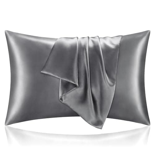 BEDELITE Satin Pillowcase for Hair and Skin, Super Soft and Cooling Similar to Silk Pillow Cases 2 Pack with Envelope Closure, Gift for Women Men(20"x30" Queen Size, Dark Grey) - Image 1