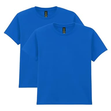 Gildan Unisex Child Youth Heavy Cotton T-shirt, Style G5000b, 2-pack, Royal, Medium US - Image 1