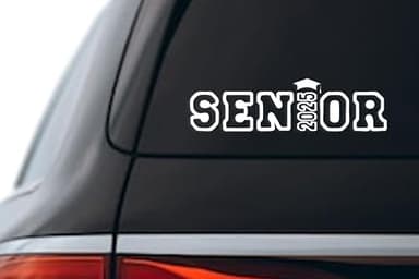 Senior 2025 White Vinyl Decal - 3x11 Inch, Adhesive Sticker for Cars, Laptops, and More - Image 3