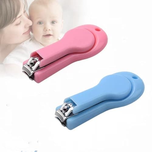 XUJINCN Baby Nail Clippers，2 Pack Nail Clippers，for Trimming Baby's Fingers or Toes，Blue and Pink Toddler Nail Clipper，Be Suitable for；Infant, Toddler, Kids - Image 1