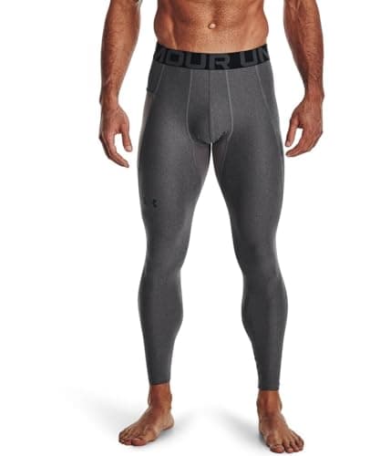 Under Armour Men's HeatGear Armour Leggings , Carbon Heather (090)/Black, Medium - Image 1