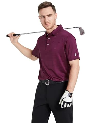 Golf Shirts for Men Dry Fit Moisture Wicking Casual Sport Short Sleeve Mens Golf Polo Shirts - Image 2