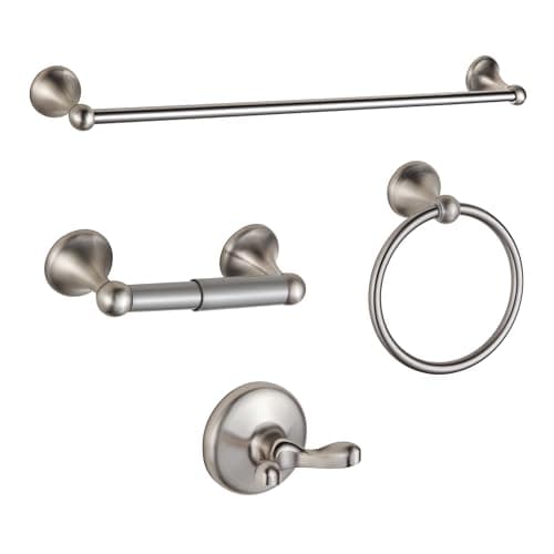 BGL Bathroom Accessory Set, Brushed Nickel Adjustable Expandable Towel Bar 4-Piece Bathroom Hardware Set Wall Mounted - Image 1