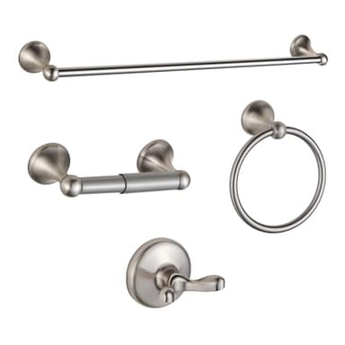 BGL Bathroom Accessory Set, Brushed Nickel Adjustable Expandable Towel Bar 4-Piece Bathroom Hardware Set Wall Mounted - Image 1