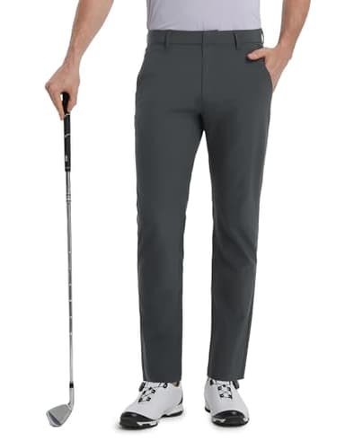 M MAELREG Golf Pants Men Stretch Slim Fit - 30"/32"/34" Stretch 5 Pockets Quick Dry Business Mens Pants Casual Dark Grey - Image 1