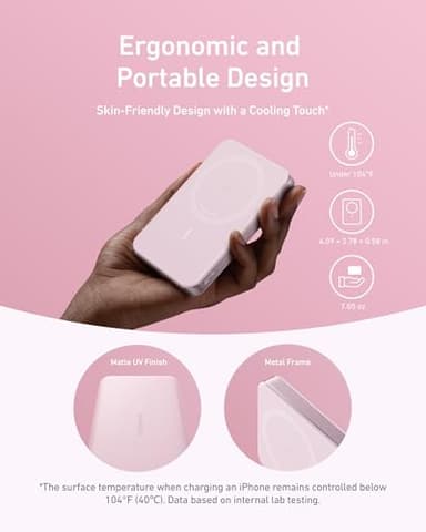 Anker MagGo Power Bank, Ultra-Slim 10,000mAh Magnetic Battery Pack, Qi2 Certified 15W Ultra-Fast MagSafe Compatible Portable Charger, Ergonomic Design, for iPhone17/16/15/14 Series Only（Not for Pixel） - Image 4