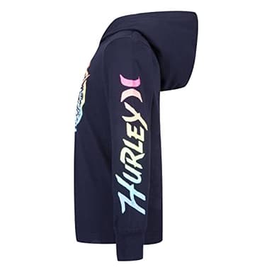 Hurley Boys' Long Sleeve Hooded T-Shirt, Black, 4T - Image 2