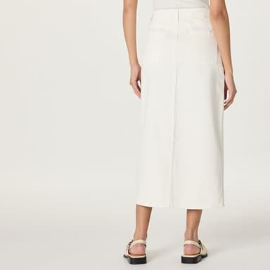 The Drop Women's Dixon Denim Column Skirt, White, S - Image 2