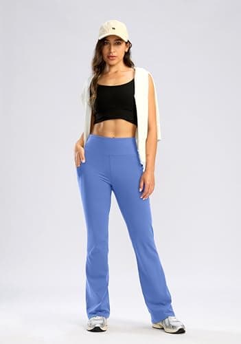 28"/30"/32"/34" Inseam Women's Bootcut Yoga Pants Long Bootleg High-Waisted Flare Pants with Pockets(Wild Indigo,28-M) - Image 6