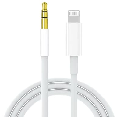 Aux Cord for iPhone,[Apple MFi Certified] Lightning to 3.5 mm AUX Cable for Car Stereo, Speaker, Headphone, Auxiliary Audio Cable Compatible with iPhone 14 13 12 11 XS XR X 8 7 3.3FT White - Image 1