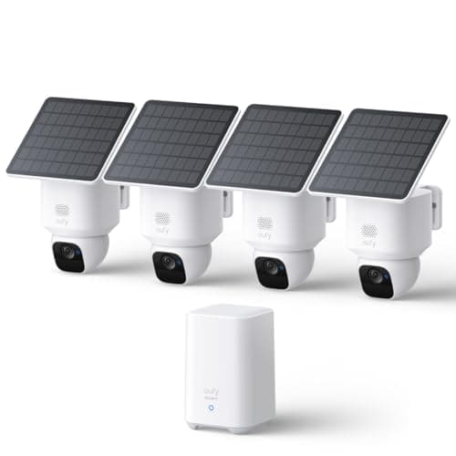 eufy Security SoloCam E30, 4-Cam Pack Kit, Security Cameras Wireless Outdoor, Solar Camera Outdoor Wireless, 360° Pan, AI Tracking, 2K Clarity, No Monthly Fee - Image 1