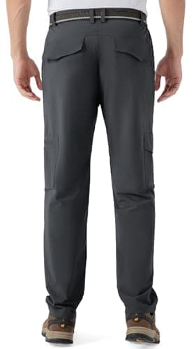 Rdruko Men's Hiking Pants Lightweight Quick Dry Water Resistant Outdoor Travel Work Fishing Pants 6 Pockets (Dark Gray,US 36) - Image 6