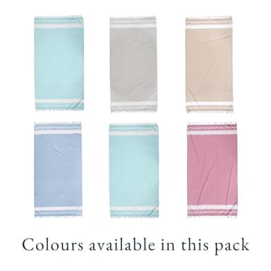 LANE LINEN Turkish Beach Towels for Women, Set of 6 - Large 39"x71", Pre-Washed, No-Shrink, Sand-Free, Quick Dry, Lightweight, Soft Beach Bath Towels - Vintage Beach - Image 4