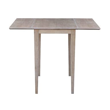 IC International Concepts, Solid Wood Small Drop Leaf Dining Table, Solid Real Wood, Sturdy Parawood,36 X 22 X 29, Minimum Assembly, Washed Gray Taupe - Image 6