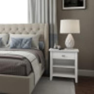 SIMPLIHOME Artisan SOLID WOOD 24 inch Wide Transitional Bedside Nightstand Table in White for the Living Room and Bedroom - Image 2