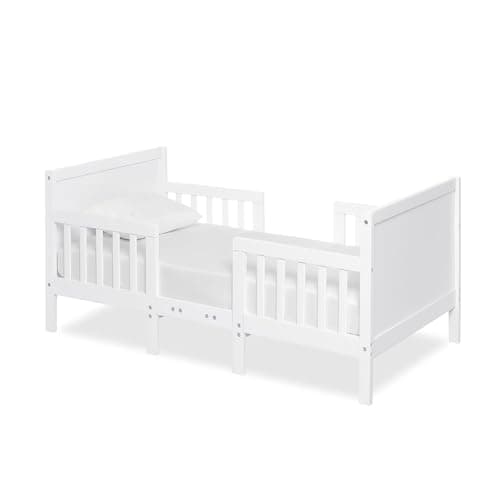 Dream On Me Hudson 3 In 1 Convertible Toddler Bed In White, Greenguard Gold Certified, JPMA Certified, Non Toxic Finishes, Made of Sustainable New Zealand Pinewood - Image 1