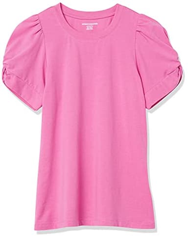 Amazon Essentials Women's Regular-Fit Twist Sleeve Crewneck T-Shirt, Bright Pink, Small - Image 6