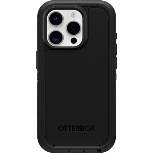 OtterBox iPhone 15 Pro (Only) Defender Series XT Case - Black, screenless, Rugged, Snaps to MagSafe, Lanyard Attachment - Image 1
