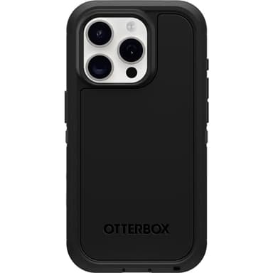 OtterBox iPhone 15 Pro (Only) Defender Series XT Case - Black, screenless, Rugged, Snaps to MagSafe, Lanyard Attachment - Image 1