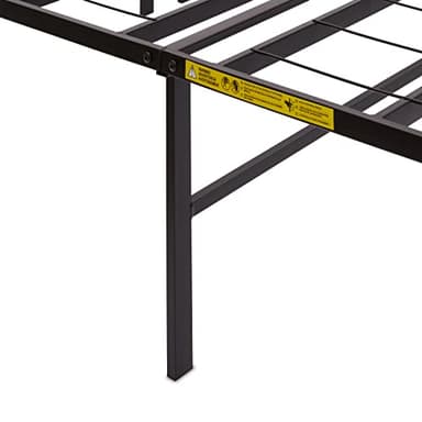 Amazon Basics Bed Frame with Storage, Foldable Metal Platform, Sturdy Steel, No Box Spring Needed, 14-inch High, Tool-Free Setup, Queen Size, Black - Image 5