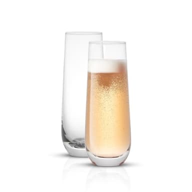 JoyJolt Milo Stemless Champagne Flutes Set of 8 Crystal Glasses. 9.5oz Prosecco Wine Flute, Mimosa Glasses, Cocktail Glass Set, Water Highball Glass, Bar Glassware - Image 8