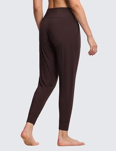 THE GYM PEOPLE Women's Joggers Pants Lightweight Athletic Leggings Tapered Lounge Pants for Workout, Yoga, Running Brown - Image 4